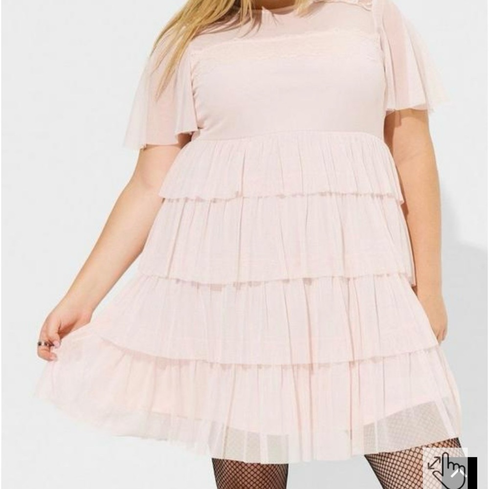Torrid Mini Mesh & Lace Tiered Dress